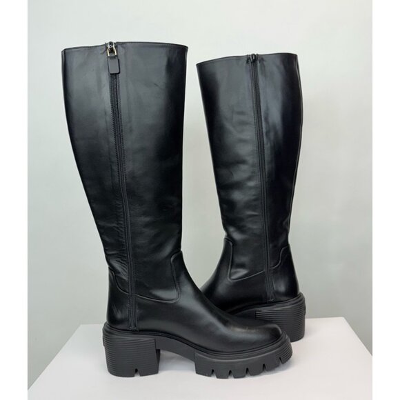 New Stuart Weitzman Soho Knee High Boot Black Leather Sz 9 - Picture 9 of 15